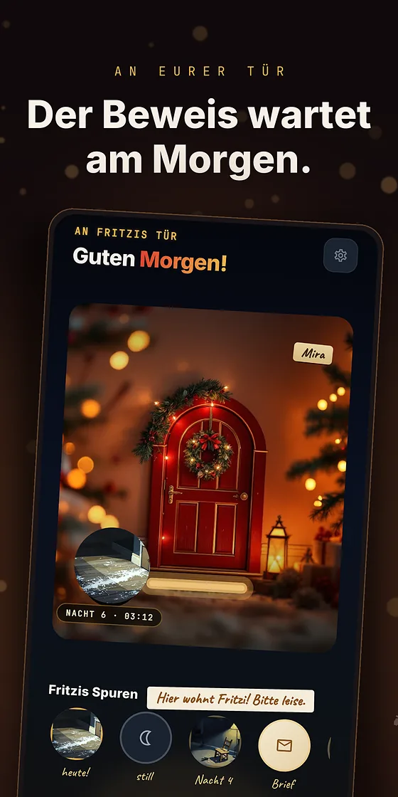 App-Ansicht: der Morgen danach mit dem freigegebenen Beweis und der Reihe der bisherigen Nächte.